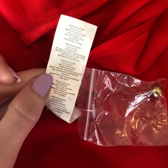 Red Satin Ruffle Dress - Picture 4 of 7